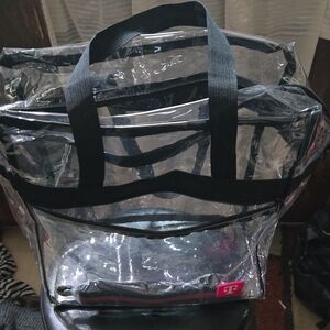 Clear Tote Bag with Black Straps
